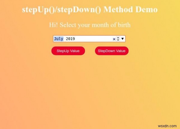 HTML DOM input month stepUp() 메서드 – 월 입력 필드 값 증가시키기
