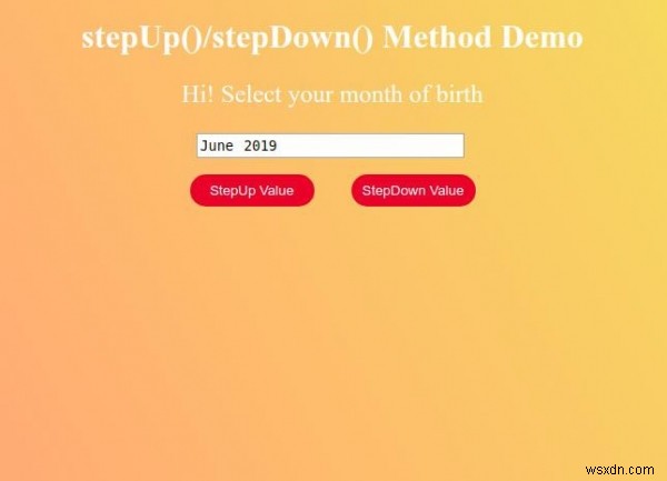 HTML DOM input month stepUp() 메서드 – 월 입력 필드 값 증가시키기