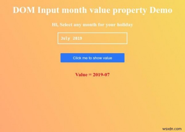 HTML DOM Input Month 값(value) 속성 완벽 정리 – 문법과 실전 예제