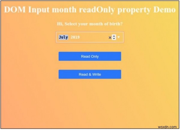 HTML DOM Input Month readOnly 속성 – 개념부터 실전 예제까지