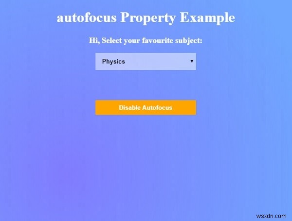 HTML DOM select autofocus 속성 – 드롭다운 자동 포커스 제어 방법