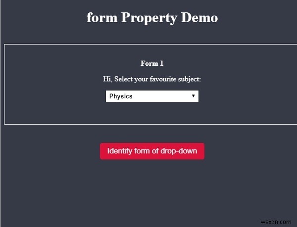 HTML DOM select form 속성 – 드롭다운 목록이 속한 폼 참조하기