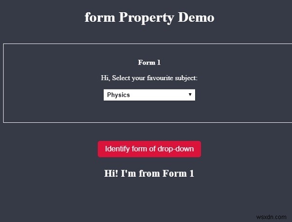 HTML DOM select form 속성 – 드롭다운 목록이 속한 폼 참조하기