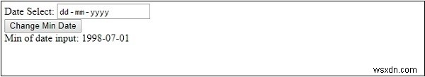 HTML DOM Input Date min 속성 – 날짜 입력 최솟값 가져오기 및 설정하기
