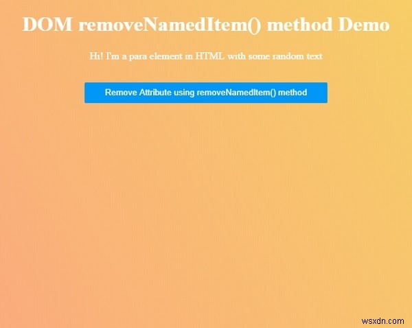 HTML DOM removeNamedItem() 메서드 – 이름으로 속성 노드 제거하기