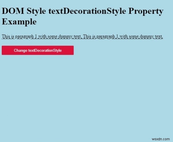 HTML DOM Style textDecorationStyle 속성 사용법과 예제