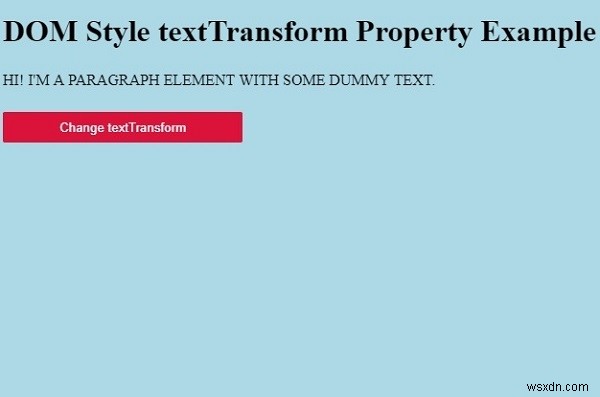 HTML DOM Style textTransform 속성 – 문법과 사용 예제 총정리