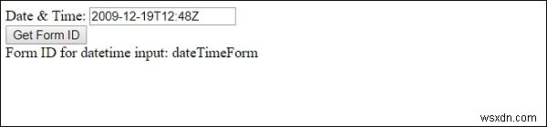 HTML DOM Input Datetime form 속성 – 폼 객체 참조를 반환하는 방법