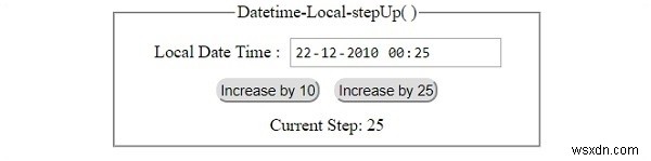 HTML DOM Input DatetimeLocal stepUp() 메서드 – 날짜·시간 값을 단계별로 증가시키기