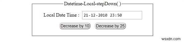 HTML DOM Input DatetimeLocal stepDown() 메서드 – 날짜·시간 값 감소시키기