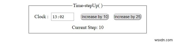 HTML DOM Input Time stepUp() 메서드 – 시간 필드 값을 분 단위로 증가시키기