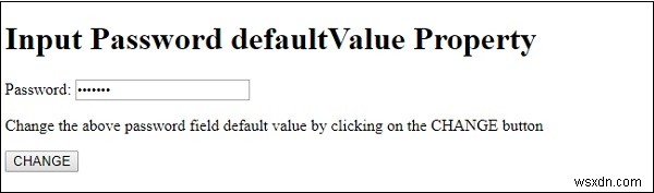 HTML DOM Input Password defaultValue 속성 완벽 정리