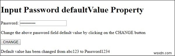 HTML DOM Input Password defaultValue 속성 완벽 정리