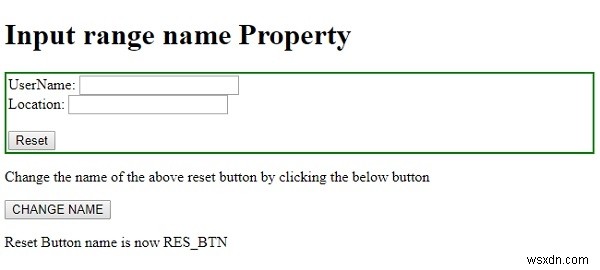HTML DOM Input Reset name 속성 – 리셋 버튼 이름 설정 및 반환 방법