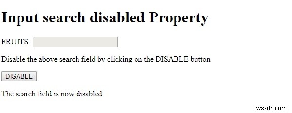 HTML DOM Input Search disabled 속성 – 검색 필드 비활성화 방법 총정리