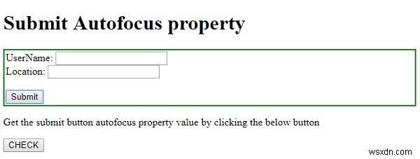 HTML DOM Input Submit autofocus 속성 – 페이지 로드 시 제출 버튼 자동 포커스 설정하기