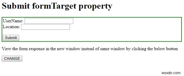 HTML DOM Input Submit formTarget 속성 완벽 가이드 – 문법과 예제