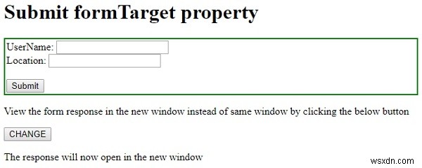 HTML DOM Input Submit formTarget 속성 완벽 가이드 – 문법과 예제