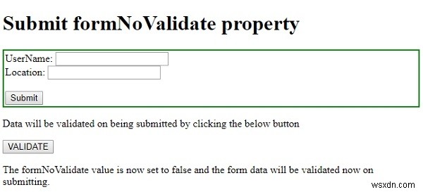 HTML DOM Input Submit formNoValidate 속성 완벽 가이드