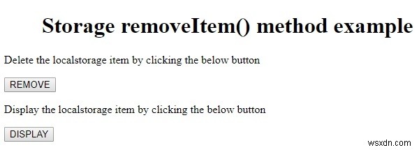 HTML DOM Storage removeItem() 메서드 – 웹 스토리지 항목 삭제 방법