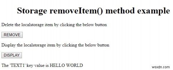 HTML DOM Storage removeItem() 메서드 – 웹 스토리지 항목 삭제 방법