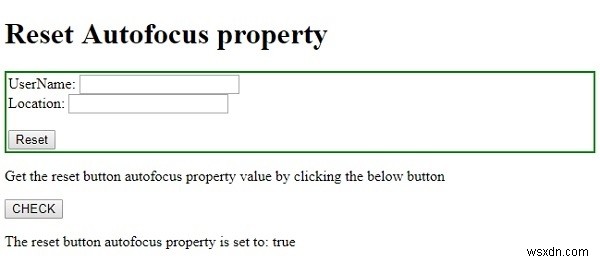 HTML DOM Input Reset autofocus 속성 완벽 가이드 – 문법과 예제