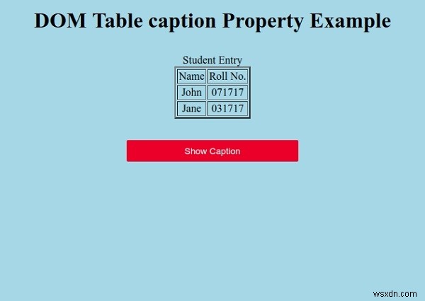 HTML DOM 테이블 createCaption() 메서드 – 캡션 동적 생성 방법