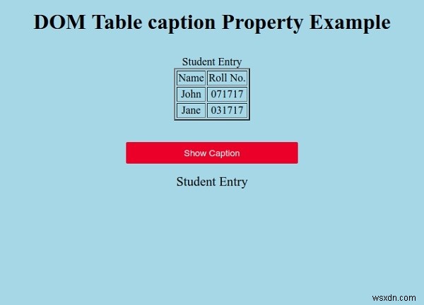 HTML DOM 테이블 createCaption() 메서드 – 캡션 동적 생성 방법