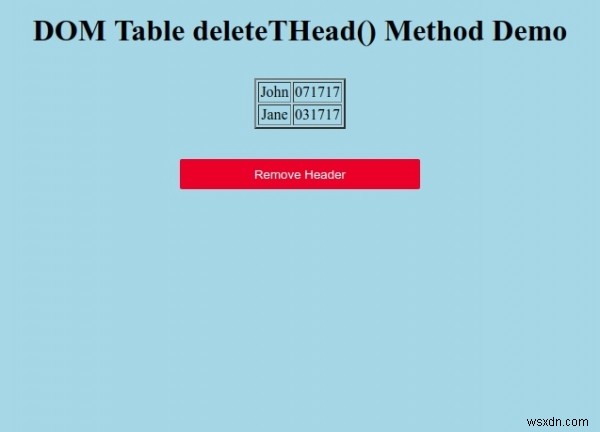 HTML DOM 테이블 deleteTHead() 메서드 완벽 정리