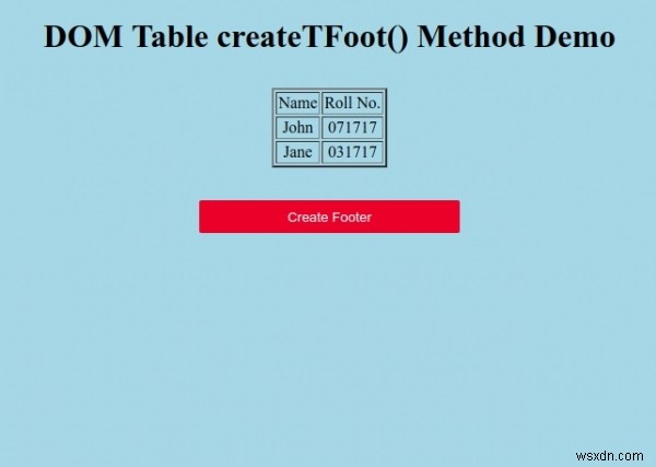 HTML DOM 테이블 createTFoot() 메서드 – 사용법과 예제 총정리