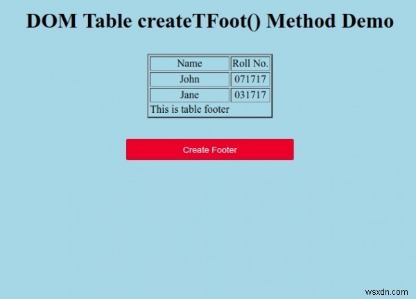 HTML DOM 테이블 createTFoot() 메서드 – 사용법과 예제 총정리