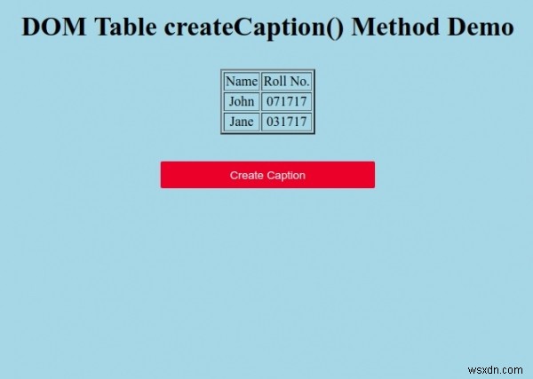 HTML DOM 테이블 createCaption() 메서드 완벽 정리