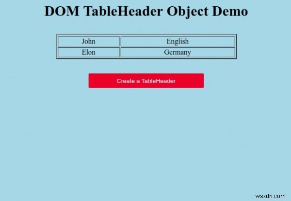 HTML DOM TableHeader 객체 완벽 가이드 - 생성 방법과 주요 속성