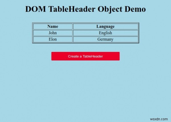 HTML DOM TableHeader 객체 완벽 가이드 - 생성 방법과 주요 속성