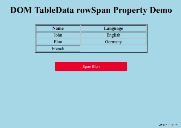 HTML DOM TableData rowSpan 속성 – 테이블 셀 행 병합하기