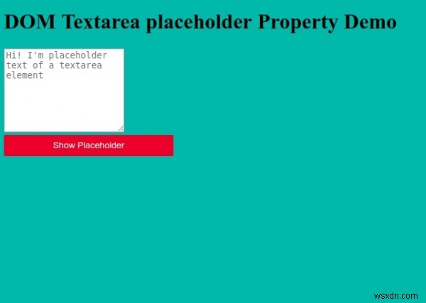 HTML DOM Textarea placeholder 속성 – 자리 표시자 값 가져오기와 설정하기