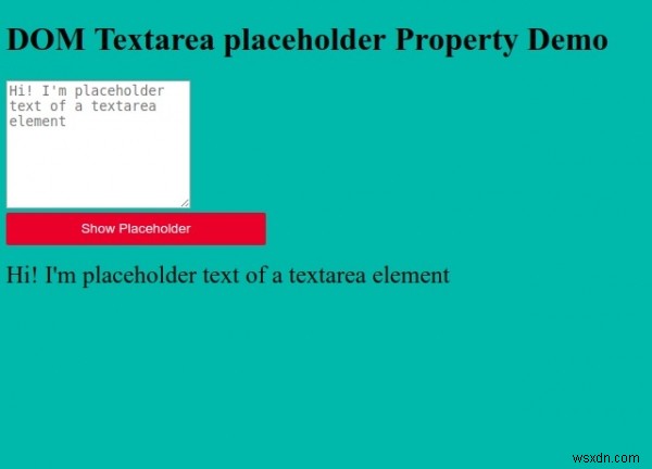 HTML DOM Textarea placeholder 속성 – 자리 표시자 값 가져오기와 설정하기