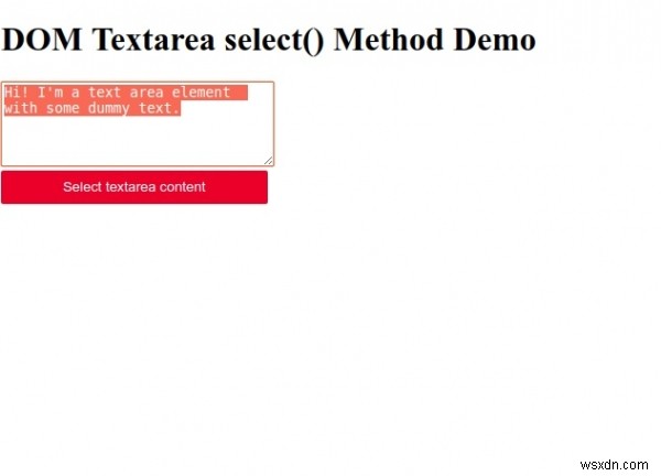 HTML DOM Textarea select() 메서드 – 텍스트 영역 내용 한 번에 선택하기