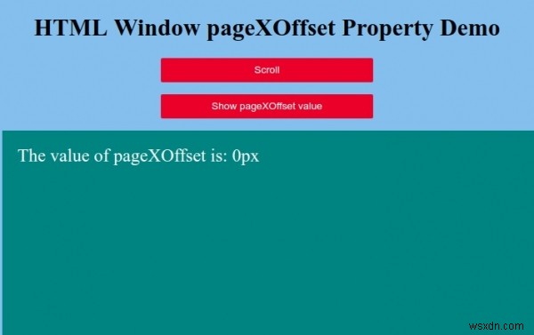 HTML Window pageXOffset 속성 – 문서의 수평 스크롤 위치 확인하기
