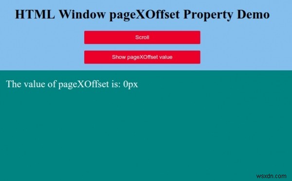 HTML Window pageXOffset 속성 – 문서의 수평 스크롤 위치 확인하기