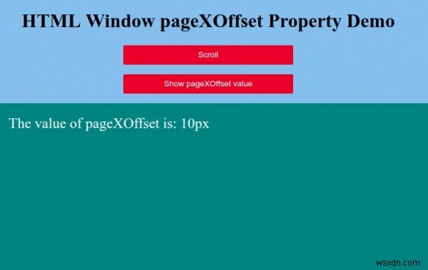 HTML Window pageXOffset 속성 – 문서의 수평 스크롤 위치 확인하기