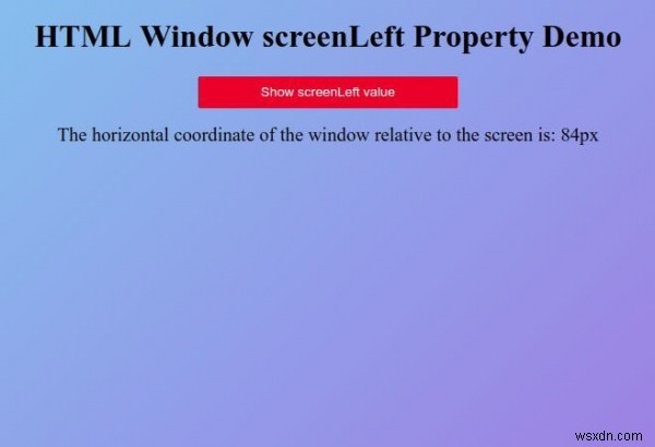 HTML window.screenLeft 속성 – 화면 기준 창의 X 좌표 구하기