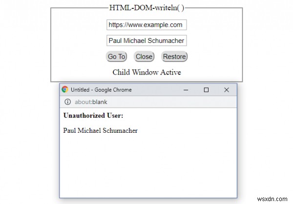 HTML DOM writeln() 메서드 – 문서에 여러 표현식 출력하기