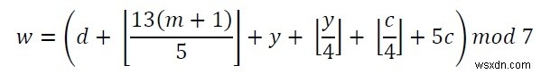 젤러의 알고리즘(Zeller s Algorithm)으로 특정 날짜의 요일 구하기
