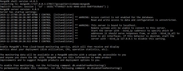 mongo 명령어로 MongoDB 셸을 실행하는 방법