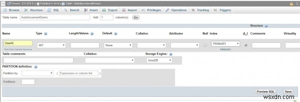 phpMyAdmin에서 MySQL 데이터베이스 열에 AUTO_INCREMENT 추가하는 방법
