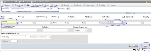 phpMyAdmin에서 MySQL 데이터베이스 열에 AUTO_INCREMENT 추가하는 방법