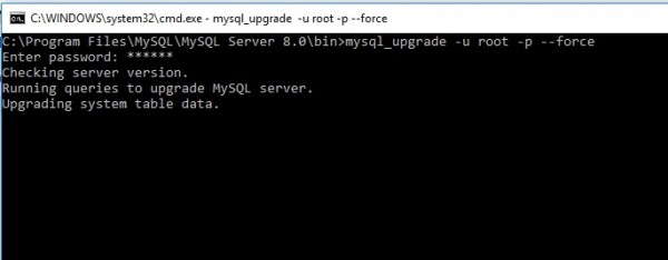 명령줄(CMD)에서 MySQL 서버를 업그레이드하는 방법