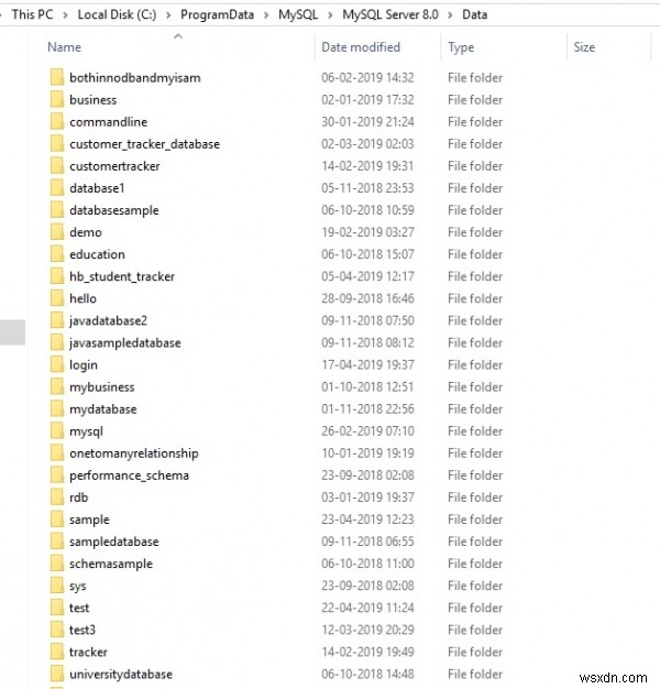 Windows에서 MySQL 테이블 데이터 저장 위치 확인하는 방법