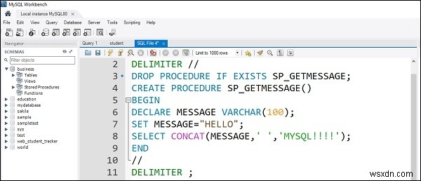 MySQL Workbench로 저장 프로시저(Stored Procedure) 만들고 실행하는 방법
